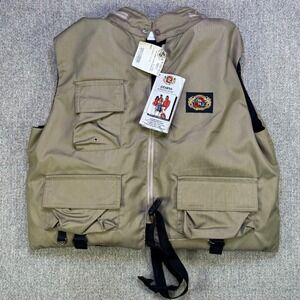 NWT Vintage Stearns Flotation Wear Vest Mens XL Tan Fishing Utility PFD USA Made